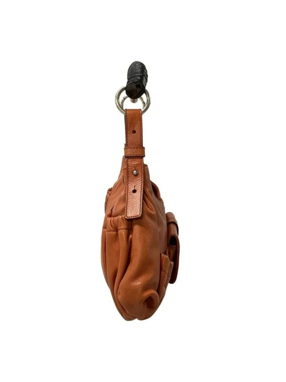 Saint Laurent Rive Gauche Handbag Mombasa Orange Leather - Picture 2 of 15